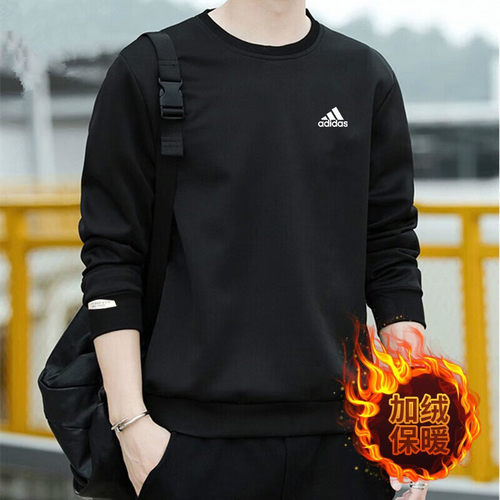 阿迪达斯加绒卫衣男装套头衫