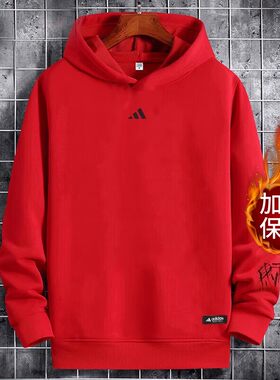 阿迪达斯加绒保暖卫衣假一罚十