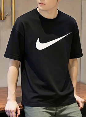 Nike耐克短袖男装纯棉运动服宽松健身训练透气半袖休闲T恤 DC5095