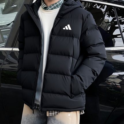 阿迪达斯连帽羽绒服男装冬季新款御寒防风保暖户外羽绒外套KF4400