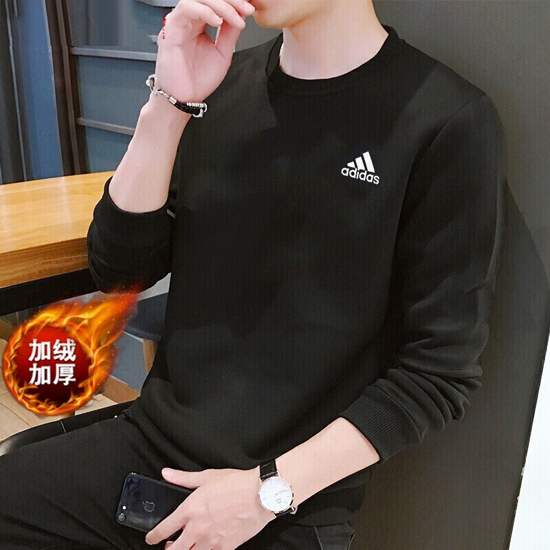 阿迪达斯加绒保暖卫衣假一罚十