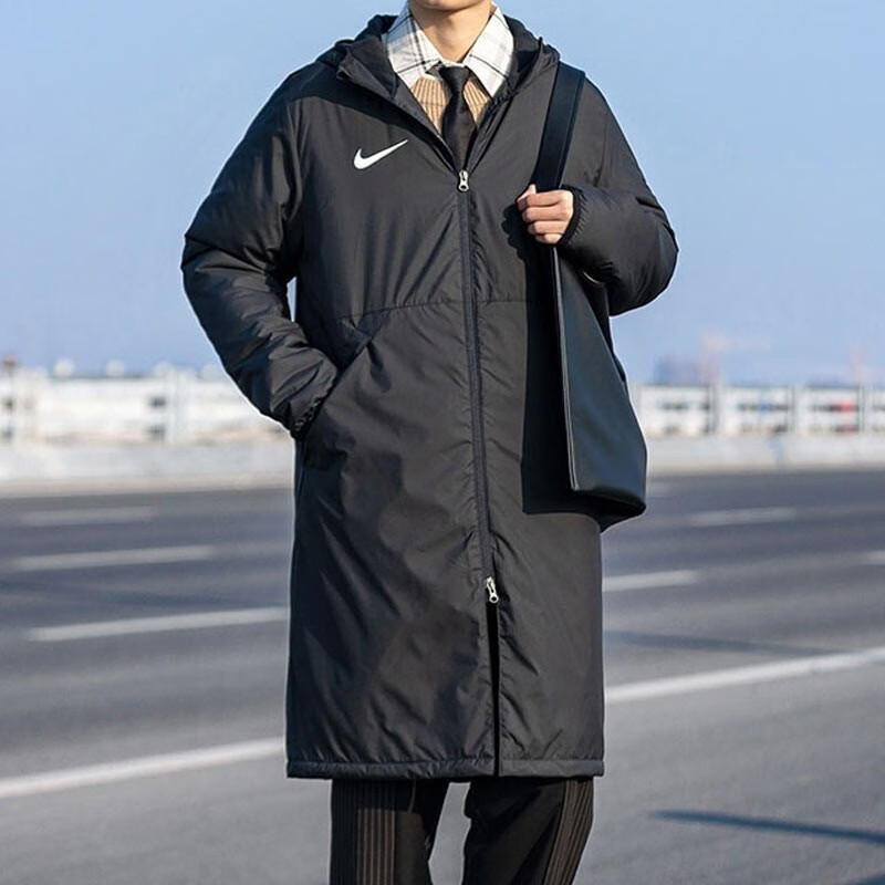 耐克棉服男2025冬季新款中长款加厚防风保暖棉袄大衣运动棉衣外套