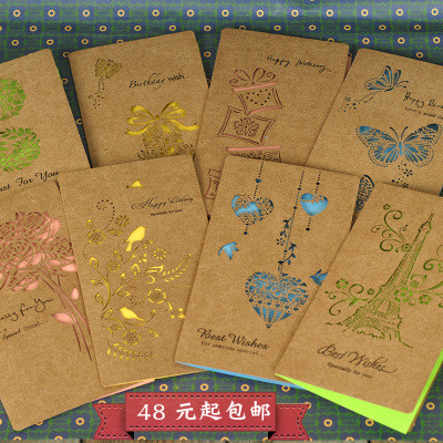 伊和诺拾风贺卡牛皮纸复古简约雕刻祝福卡生日卡万用卡1304满包邮,节庆用品/礼品,贺卡/卡片,淘宝优惠券,粉丝福利购,淘宝优惠卷