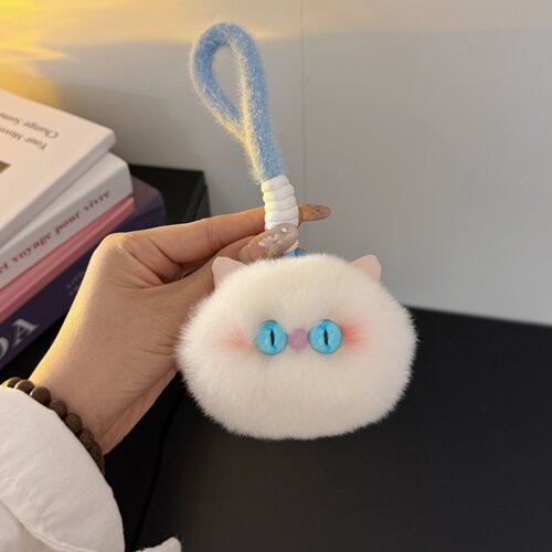可爱獭兔毛绳小猫咪包包挂件汽车钥匙扣挂件毛绒公仔玩偶礼物