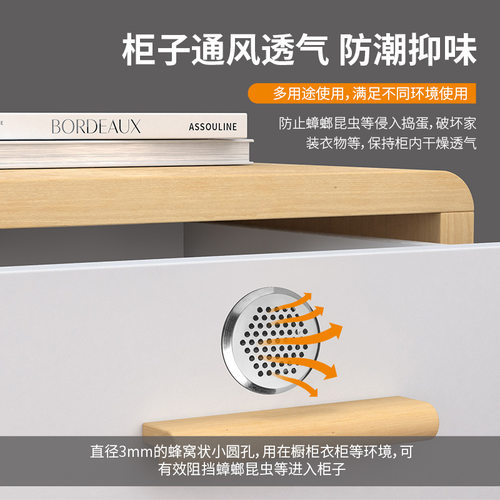 不锈钢双面透气孔橱柜衣柜散热排气孔塞装饰盖鞋柜透气网出气孔盖