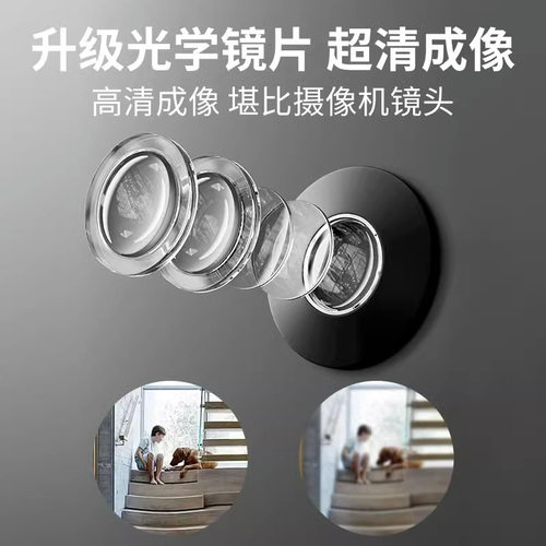 防盗门猫眼高清防盗堵孔门视器广角加厚金属通用防窥合金猫眼