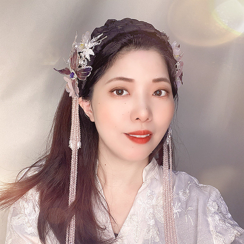 2026新款新中式蝴蝶流苏发箍复古