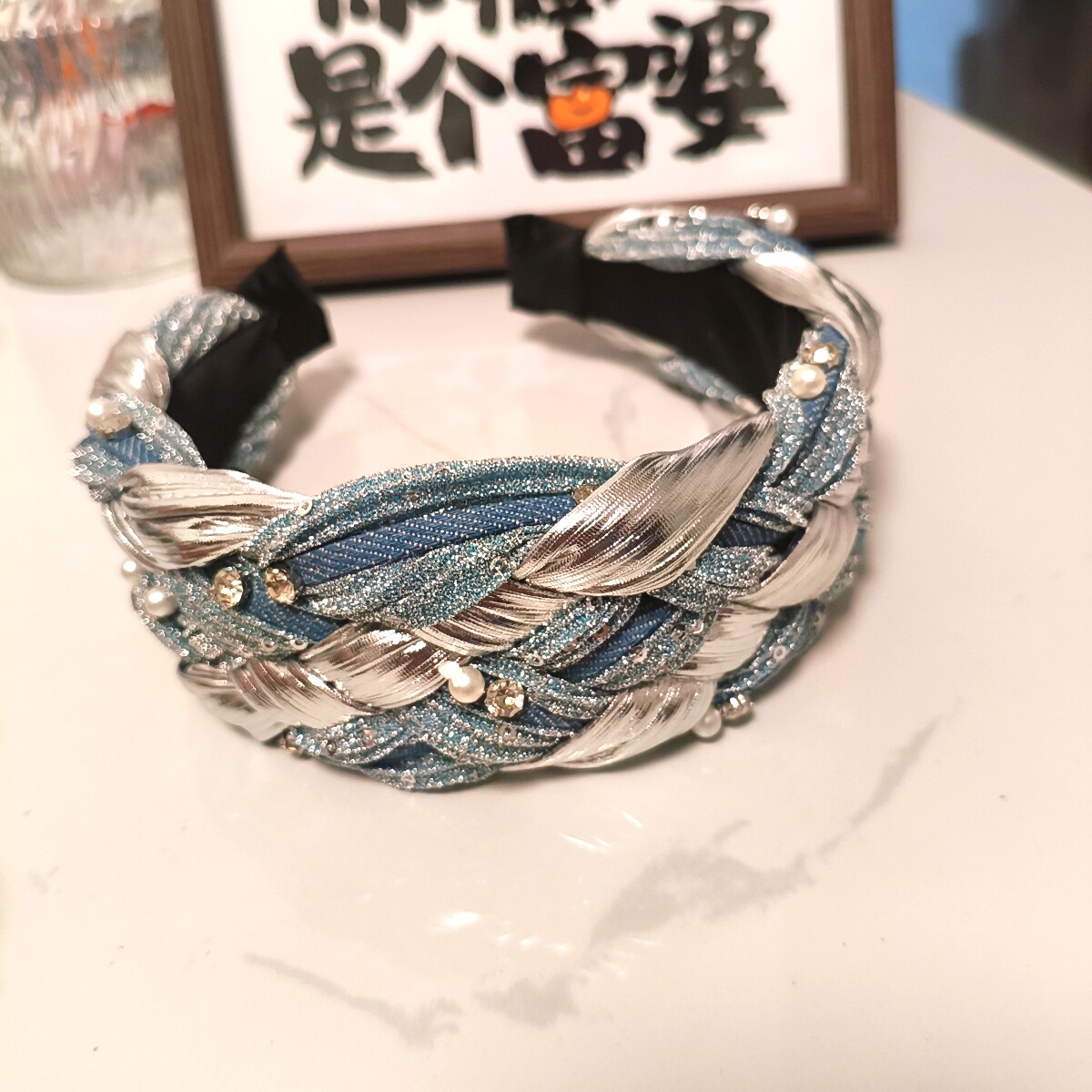 欧美复古手工金色发箍女麻花辫发卡高颅顶压发头箍2026年新款头饰