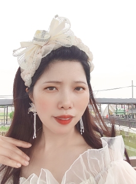 2025新款韩版白色超仙珍珠蝴蝶结发箍带齿气质发卡宽边高级感头箍