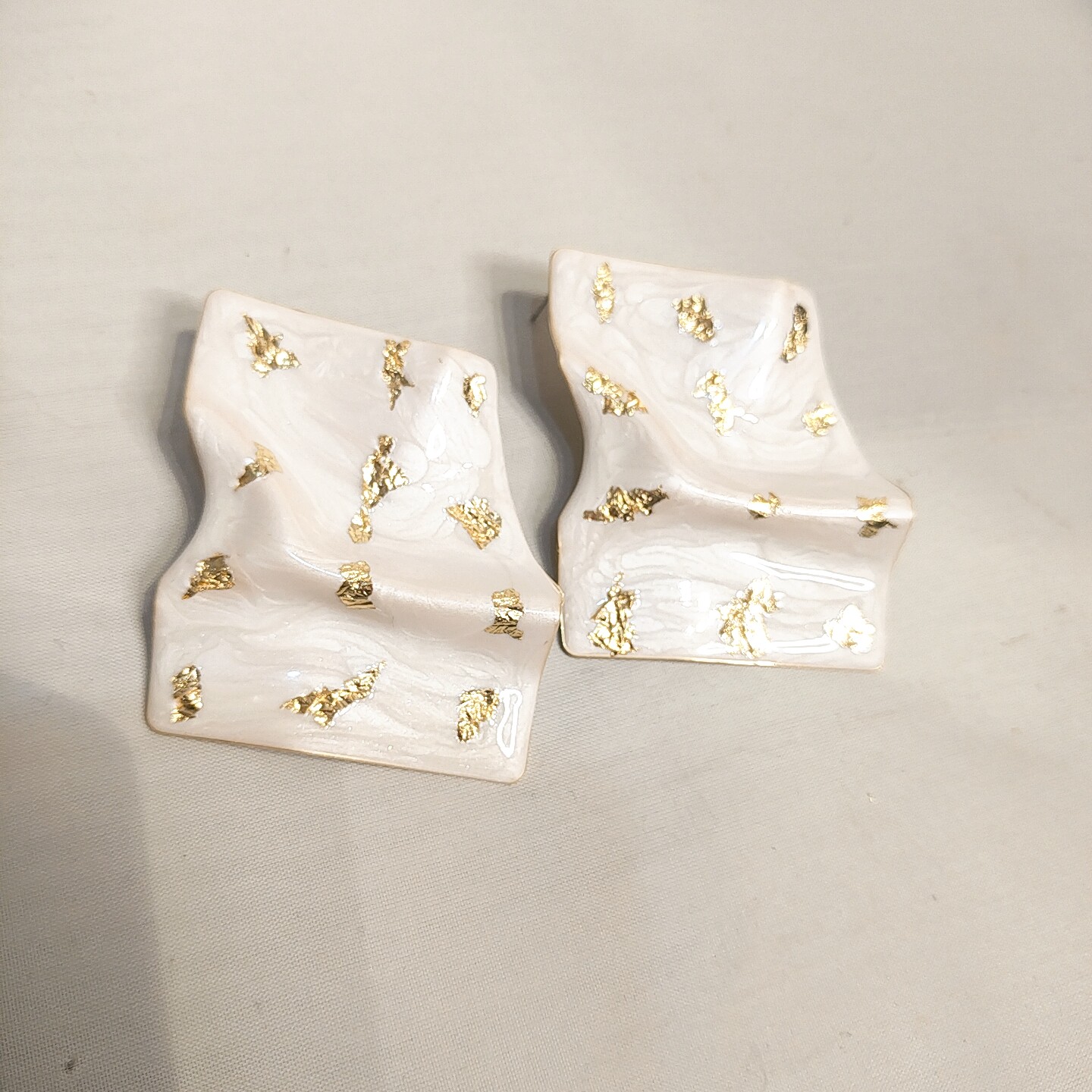 简约耳饰金箔梯形女925银针