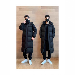 黑色棉服男超长款过膝加厚大码冬季新款情侣宽松爆款中戏外套