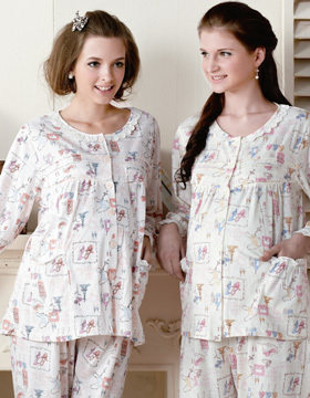 雅孕哺乳睡衣夏季月子服对襟孕妇装哺乳家居服大码产妇哺乳衣薄款