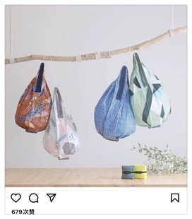 日单新款设计大赏折叠收纳袋环保购物袋日常出行袋水滴型 m号1102