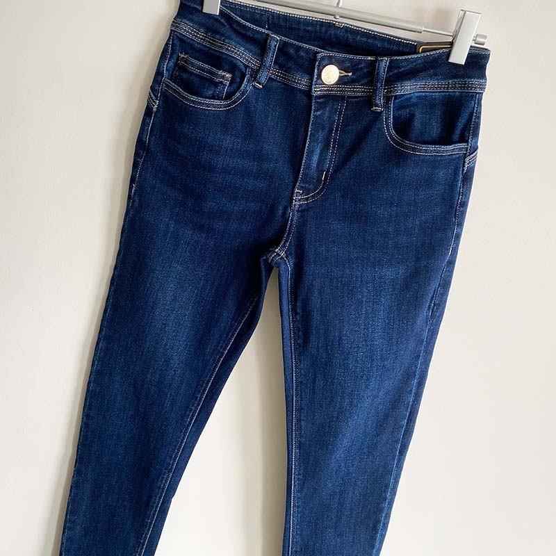 小脚紧身牛仔裤复古新面料显瘦款