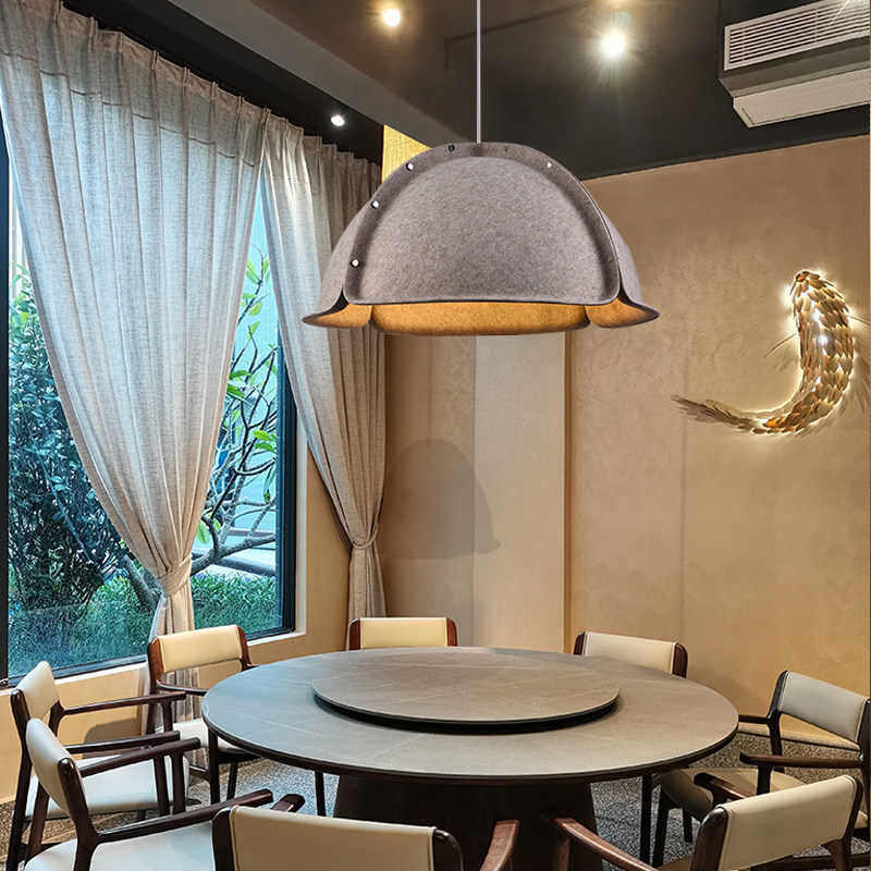 西餐厅毛毡吊灯图书馆毛呢南瓜灯