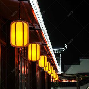 餐饮火锅店吊灯中式仿古屋檐庭院走廊防水木艺灯古风酒店茶楼农庄