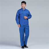 工厂车间厂服工地服装 秋冬汽修长袖 工作服蓝色劳保服建筑工程套装