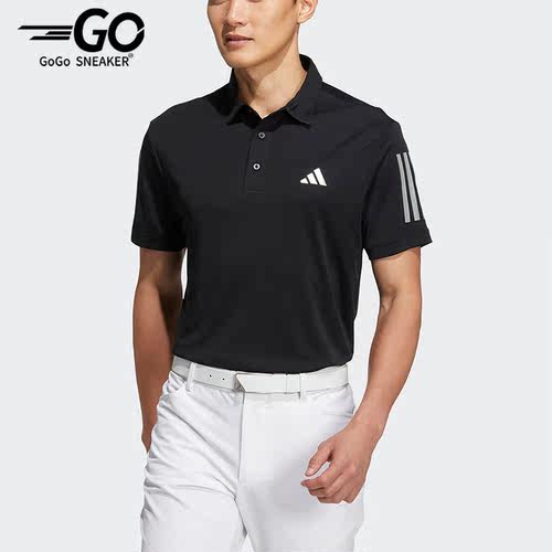 Adidas/阿迪达斯正品夏季男子反光三条纹运动休闲POLO衫HS9048