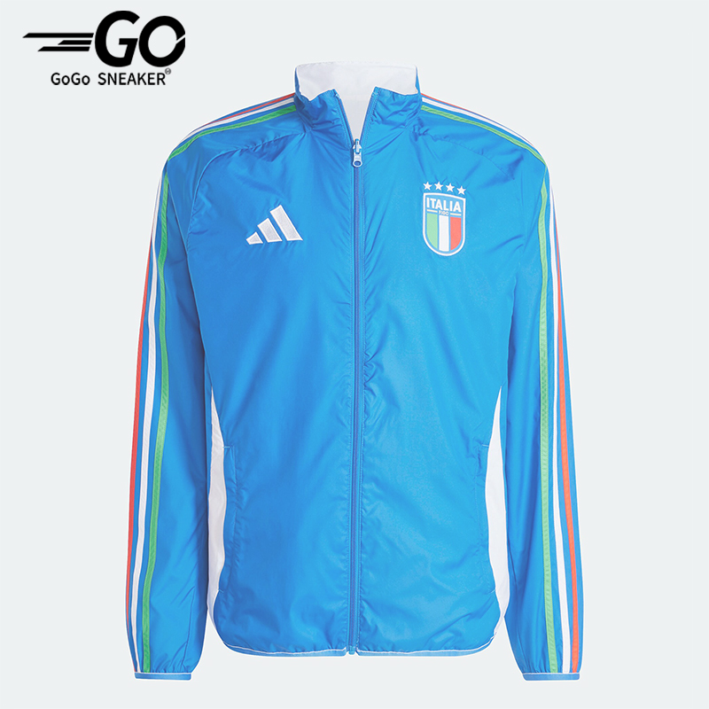 阿迪达斯男士双面穿足球运动外套