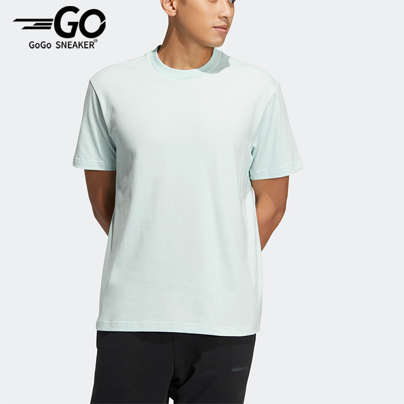 Adidas/阿迪达斯正品夏季neo男子圆领运动休闲短袖T恤 HS6814