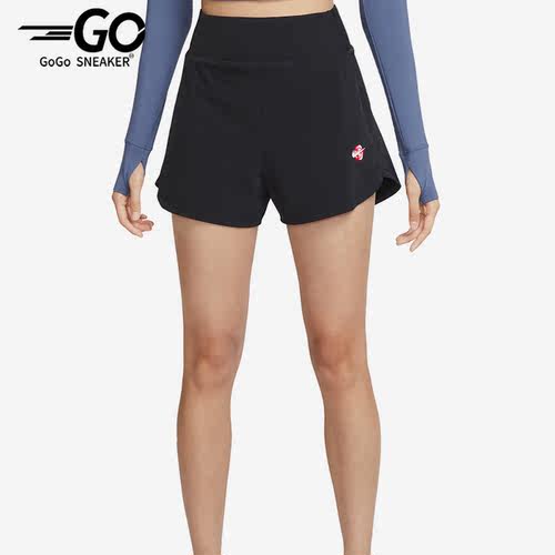 Nike/耐克正品DRI-FIT女子高腰衬里训练运动短裤FQ0695-010