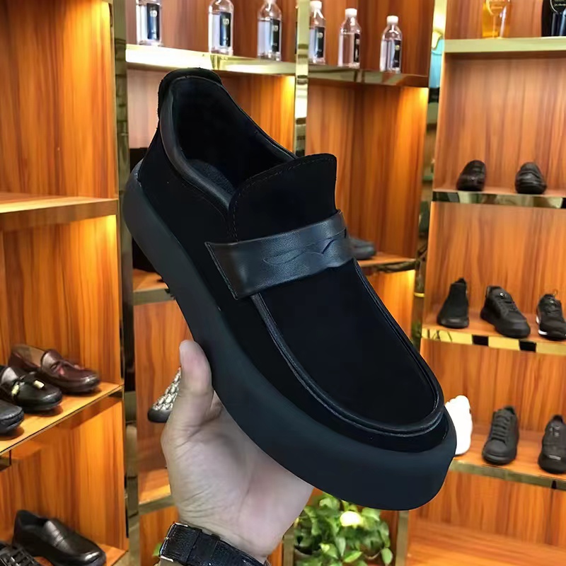 帕达索休闲皮鞋加绒乐福鞋