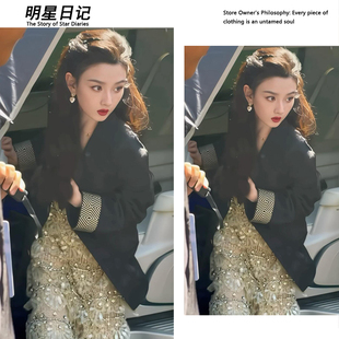 宋祖儿同款黑色气质西装外套女小个子高级感休闲宽松西服上衣春