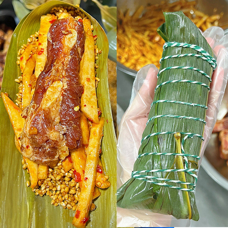 浙江衢州辣粽子芋头粽酸菜皮蛋梅干菜蛋黄板栗农家新鲜肉粽排骨粽