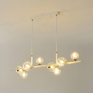 北欧简约现代餐厅吊灯2024新款 魔豆灯网红长条创意吧台饭厅餐桌灯