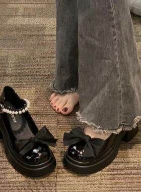 爆款婚鞋女孕妇主婚纱神器新娘鞋婚礼伴娘鞋玛丽珍鞋松糕鞋厚底增
