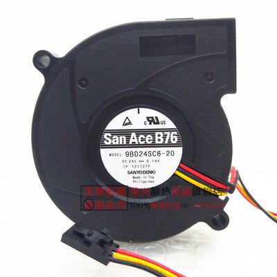 SanAce B76 9BD24SD6-20  DC 24V 0.14A 7020涡轮 变频器散热风扇