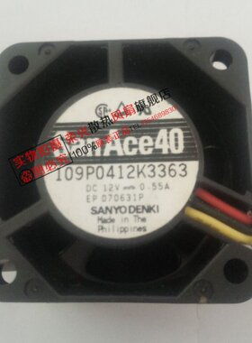 Sanyo三洋 4028 12V 0.55A 3线机箱服务器散热风扇 109P0412K3363