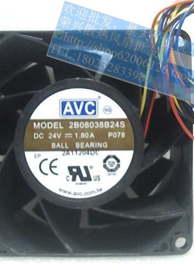 全新AVC 8CM 8038 24V 1.80A 2B08038B24S-P078 4线变频散热风扇