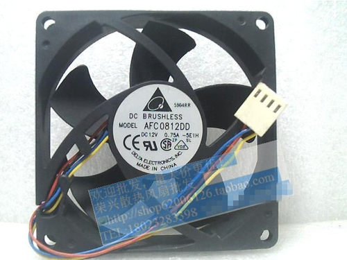 全新 台达DELTA 8CM 8020 12V 0.75A 双滚珠PWM 自动控速风扇 4线 AFC0812DD