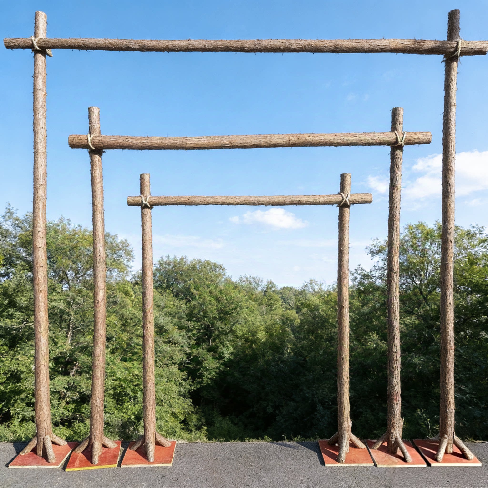 森系婚庆道具婚礼舞台背景布置木桩拱门摆件户外草坪装饰成品花艺
