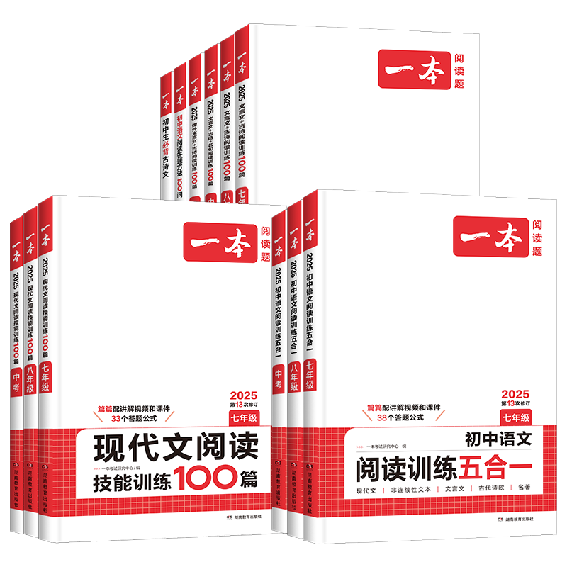 2027新版一本初中语文阅读训练五合一七八九年级中考现代文阅读文言文阅读理解专项训练习册 初一二789年级课外文言文古诗名句阅读