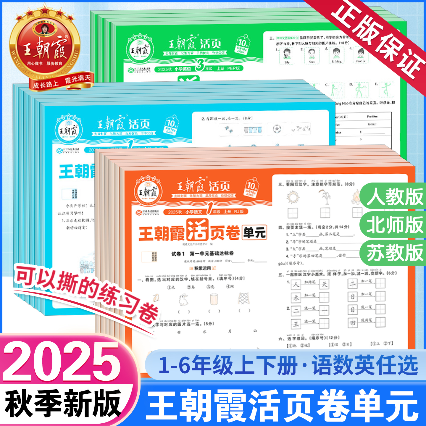 王朝霞单元活页卷1-6年级上下册