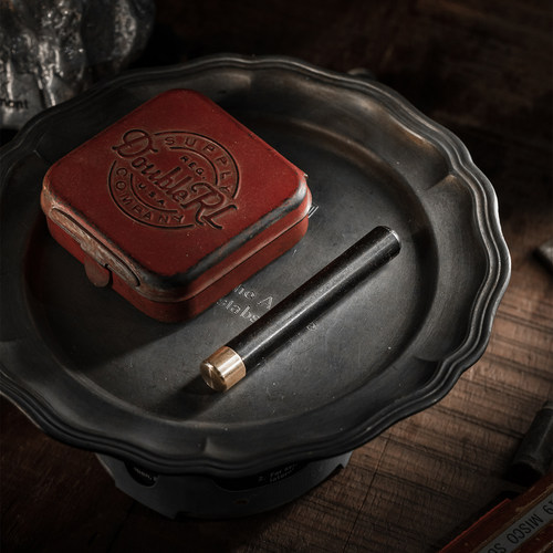 大汉原创烟斗压棒紫光檀黄铜便携