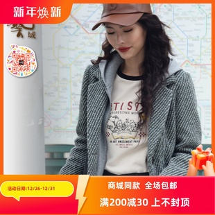 ART艺域女装 专柜2024冬简约设计感通勤内搭宽松休闲T恤P4T003 正品