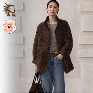 外套Q4W052 专柜2025冬慵懒复古毛绒单排扣中长款 ART艺域女装 正品