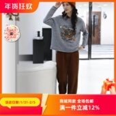 专柜2024冬休闲百搭复古百搭显瘦长裤 ART艺域女装 原创正品 P4K019