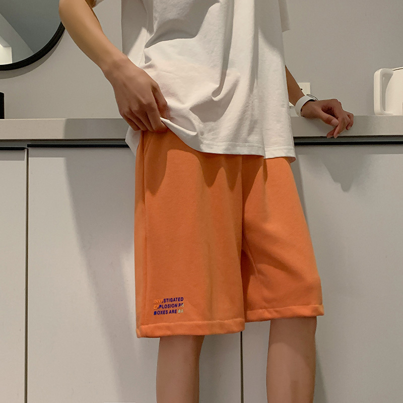 21潮五分裤短裤松紧腰休闲纯色沙滩裤大码男士夏季B318-Z21-P35，男装休闲裤，电商B318