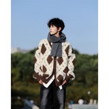 美式秋冬V领开衫慵懒风复古情侣宽松针织衫B33-P68，男装针织衫/毛衣，星座617A-3（原B318）