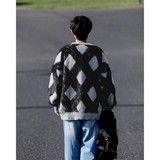 美式秋冬V领开衫慵懒风复古情侣宽松针织衫B33-P68，男装针织衫/毛衣，星座617A-3（原B318）