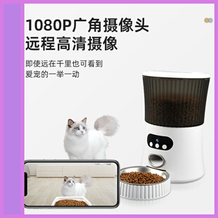 2025年视频版6L小蛮腰语音呼喊宠物自动智能喂养器猫狗自动喂食器