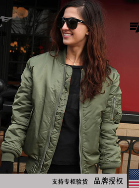 美国阿尔法工业Alpha男士MA-1修身款秋冬棉服外套MA1休闲飞行夹克