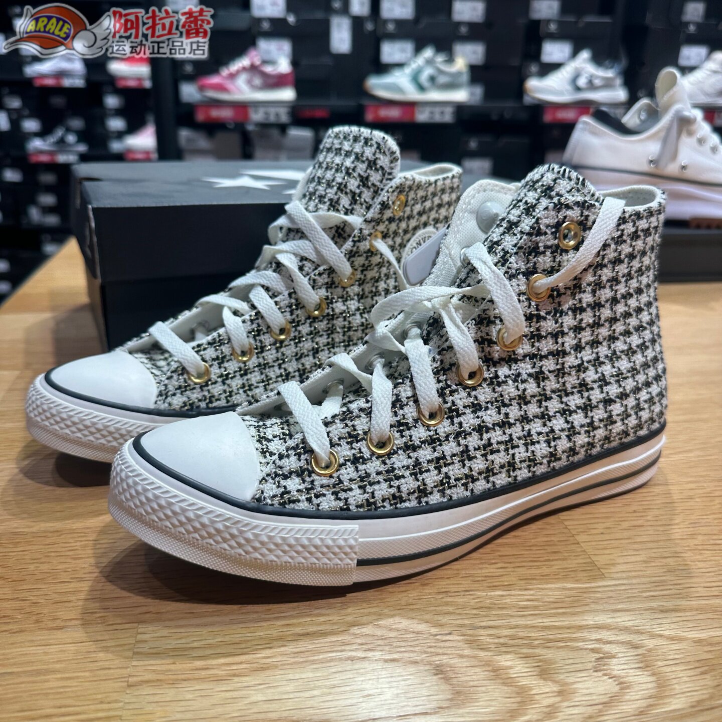 匡威/Converse all star 女士编织高帮刺绣休闲帆布鞋 A12498C