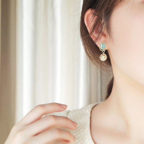 撞色925银针925银针清新女