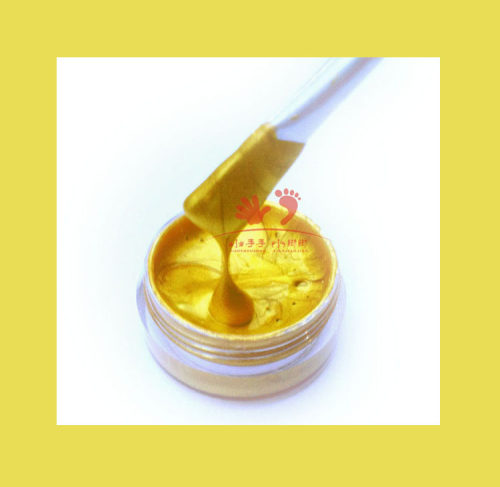 纯正黄金漆手足印手脚印婴儿礼物周岁百天满月纪念印泥刷笔装饰品 - 封面