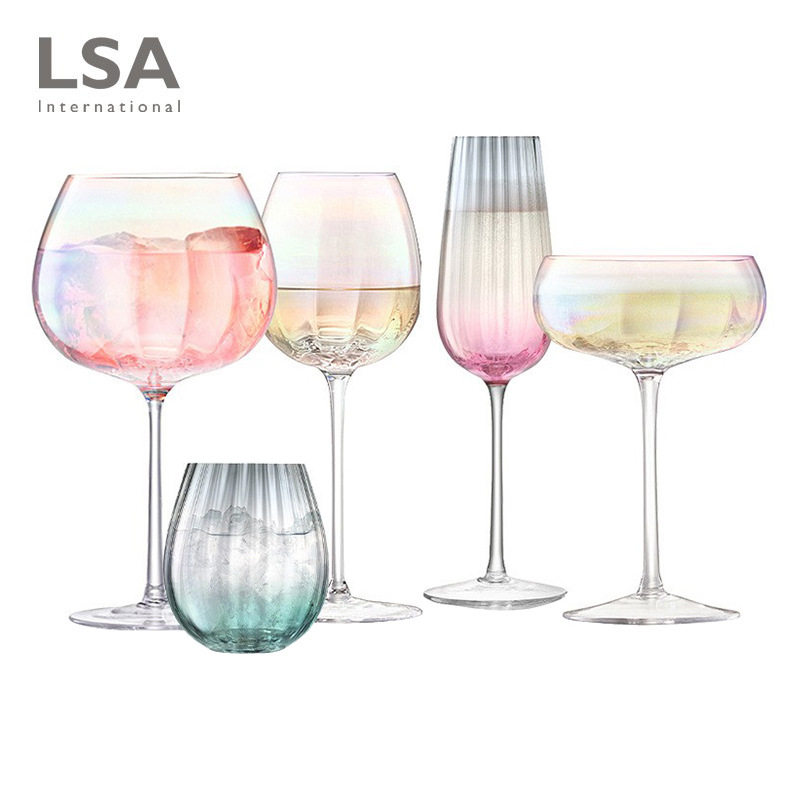 英国LSA 珍珠彩虹葡萄酒杯香白酒杯